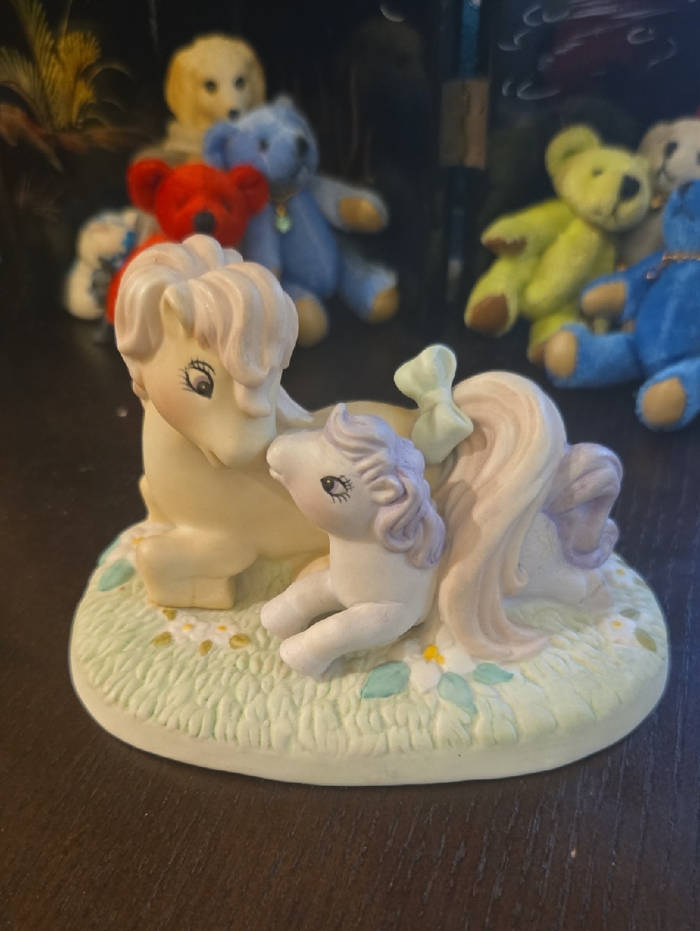 Hasbro Pastel White and Lavender Pony Figurine Pair